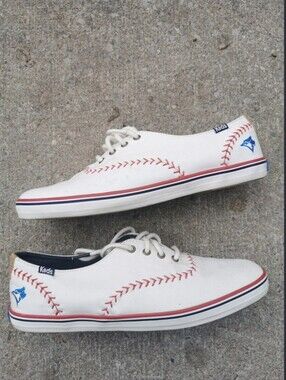 Women's Keds White Canvas Toronto Blue Jays Sneakers Size 8.5